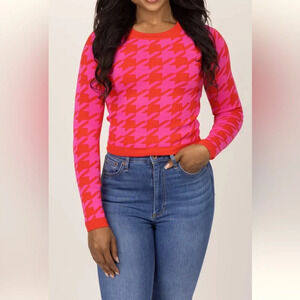 Central Park West Everly Fitted Long Sleeve Sweater in Pink Small NWT Revolve